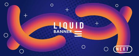 liquid and waves colorful gradient banner vector illustration designのイラスト素材