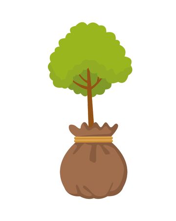 tree plant in bag nature icon vector illustration designのイラスト素材