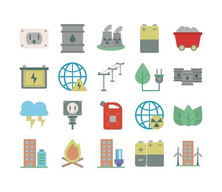 bundle of energy set icons vector illustration designのイラスト素材