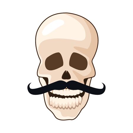 skull with mustache mexican icon vector illustration designのイラスト素材