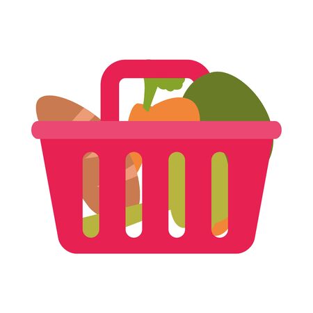 shopping basket with fruits and vegetables vector illustration designのイラスト素材