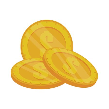 coins money dollars isolated icon vector illustration designのイラスト素材