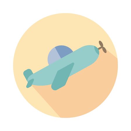 airplane flying toy block style icon vector illustration designのイラスト素材