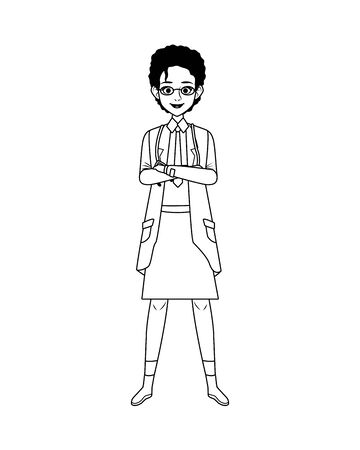 female doctor avatar character icon vector illustration designのイラスト素材