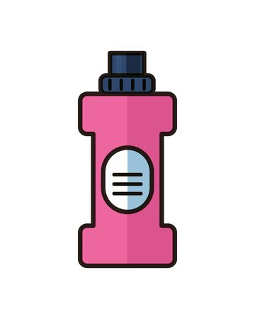 disinfectant plastic bottle product with drop flat style vector illustrationのイラスト素材