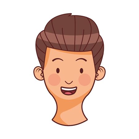 head young man avatar character vector illustration designのイラスト素材