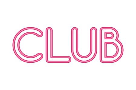 club lettering neon lights label vector illustration designのイラスト素材