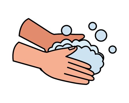 hands washing covid19 prevention method vector illustration designのイラスト素材