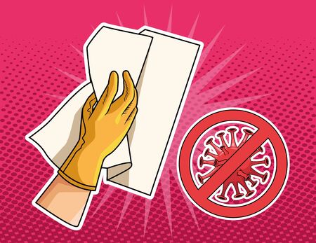 clean surfaces prevention method covid19 pandemic vector illustration designのイラスト素材