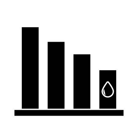 statistics bars with oil drop flat style icon vector illustration designのイラスト素材