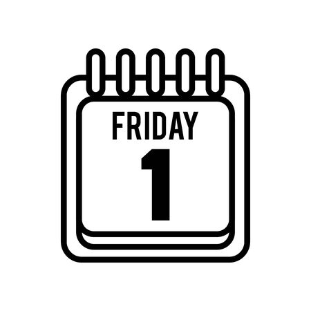 friday one calendar line style icon vector illustration designのイラスト素材