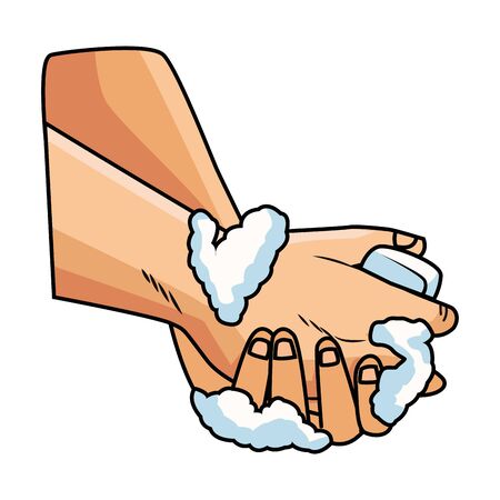 hands washing prevention method covid19 pandemic vector illustration designのイラスト素材