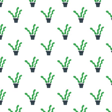 houseplants in pots pattern background vector illustration designのイラスト素材