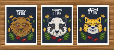 wild animals spirit creative design vector illustration graphicのイラスト素材