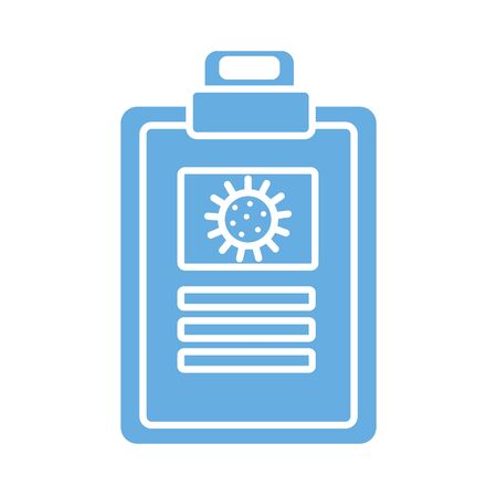 clipboard with covid19 medical order line style vector illustration designのイラスト素材