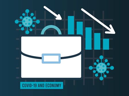 economic recession infographic with statistics bars vector illustration designのイラスト素材