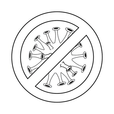 stop covid19 signal isolated icon vector illustration designのイラスト素材