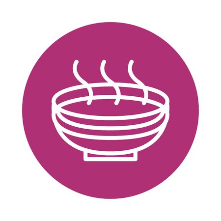 muslim dish with food line icon vector illustration designのイラスト素材