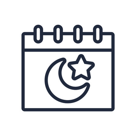 moon night with star in calendar line style icon vector illustration designのイラスト素材