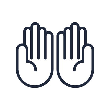 ten hands signal line style vector illustration designのイラスト素材