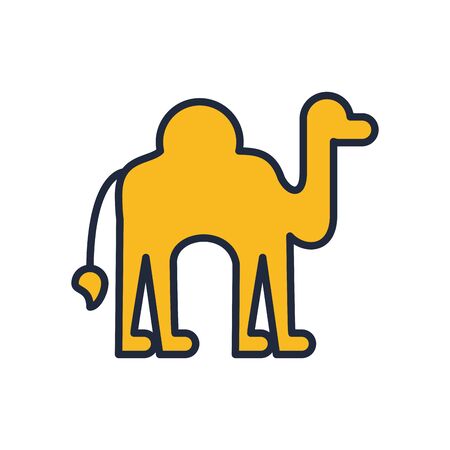 camel animal fill style icon vector illustration designのイラスト素材
