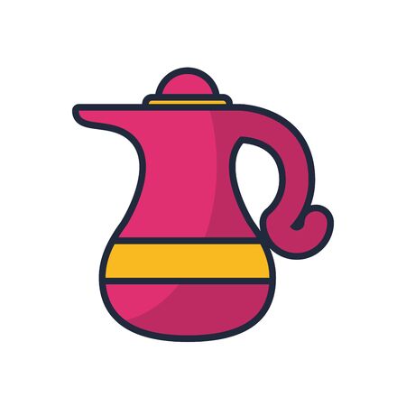 tea pot fill style icon vector illustration designのイラスト素材