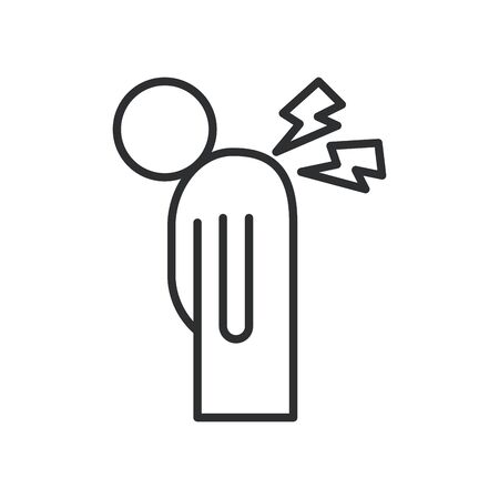 person with muscle pain covid19 symptom line style icon vector illustration designのイラスト素材
