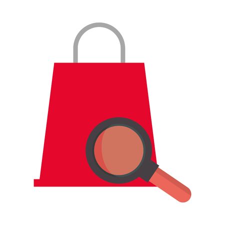 shopping bag market with magnifying glass vector illustration designのイラスト素材