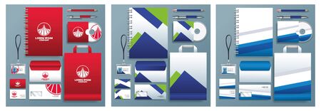 differents stationary templates in gray background vector illustration designのイラスト素材