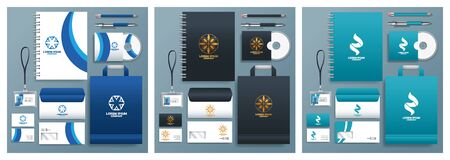 differents stationary templates in gray background vector illustration designのイラスト素材