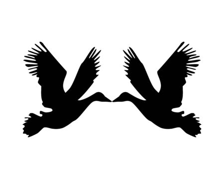 gulls birds flying isolated icon vector illustration designのイラスト素材