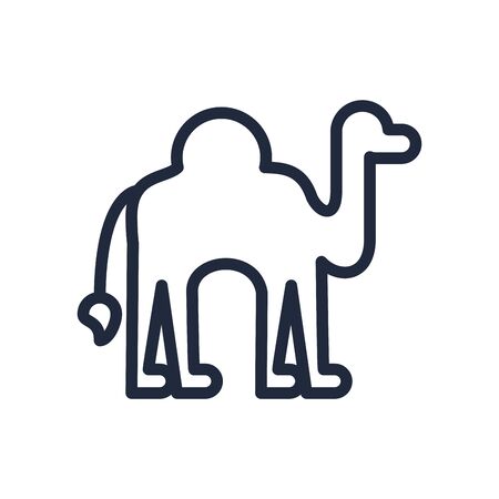 camel animal line style icon vector illustration designのイラスト素材