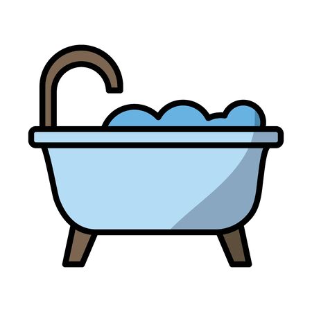 bath tub fill style icon vector illustration designのイラスト素材