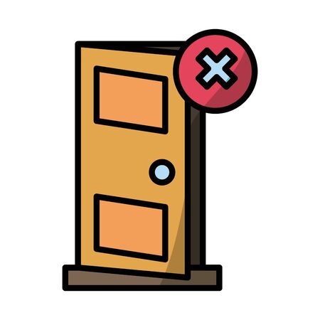 house door open fill style vector illustration designのイラスト素材