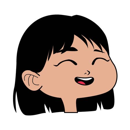 young woman head avatar character vector illustration designのイラスト素材