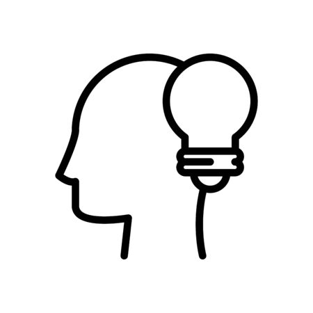 profile with bulb line style icon vector illustration designのイラスト素材