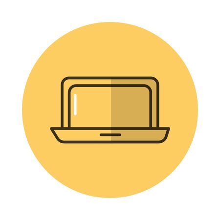 laptop computer block style icon vector illustration designのイラスト素材