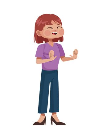 young woman avatar character icon vector illustration designのイラスト素材