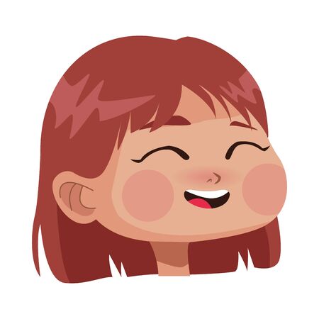 young woman head avatar character vector illustration designのイラスト素材
