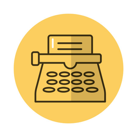 typewriter machine block style icon vector illustration designのイラスト素材