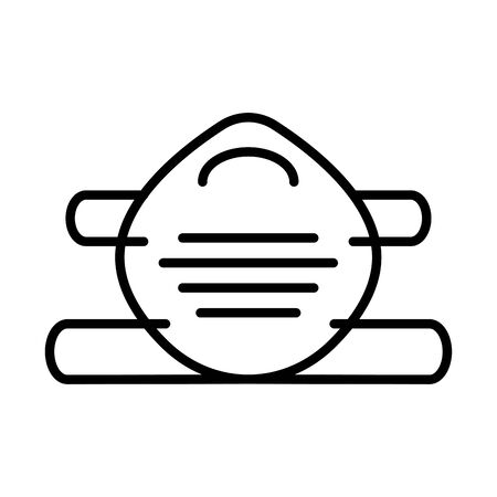 medical mask protection accessory line style icon for covid19 prevention method vector illustration designのイラスト素材
