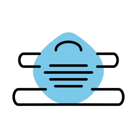 medical mask protection accessory line half color style icon for covid19 prevention method vector illustration designのイラスト素材
