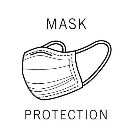 medical mask protection accessory for covid19 prevention method vector illustration designのイラスト素材