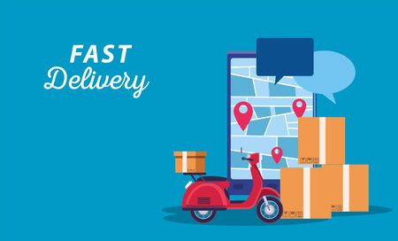 delivery service online with smartphone vector illustration designのイラスト素材