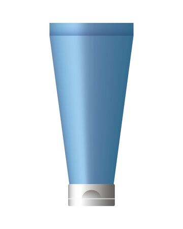 cream bottle product with metalic blue color vector illustration designのイラスト素材