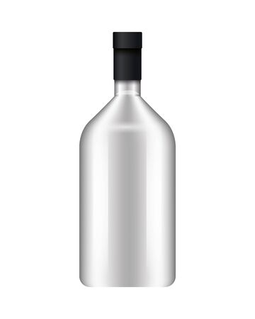 bottle product with metalic gray color vector illustration designのイラスト素材