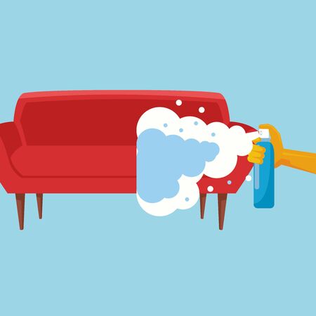 hand with splash spray bottle disinfectant icon vector illustration designのイラスト素材
