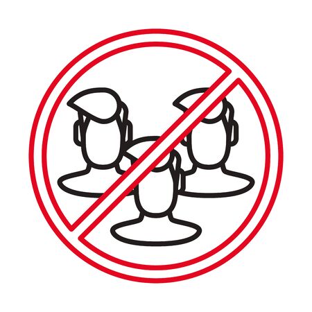 avoid crowds signal line style icon vector illustration designのイラスト素材