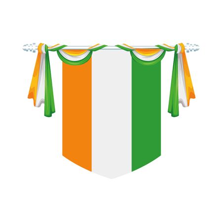 decoration hanging with india country flag isolated icon vector illustration designのイラスト素材