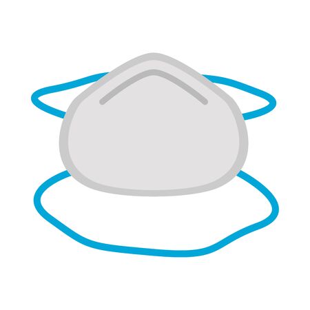 gray medical mask protection accessory for covid19 prevention method vector illustration designのイラスト素材